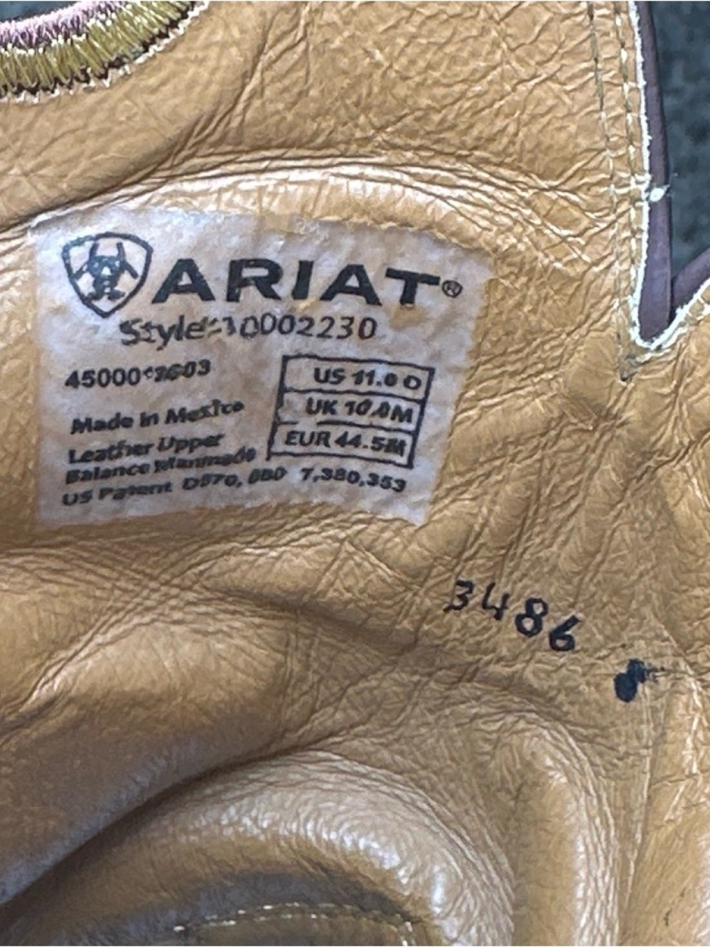 Ariat 10002230 Men’s 11 D Leather Western Cowboy Boots Brown Tan Wingtip - Picture 2 of 8